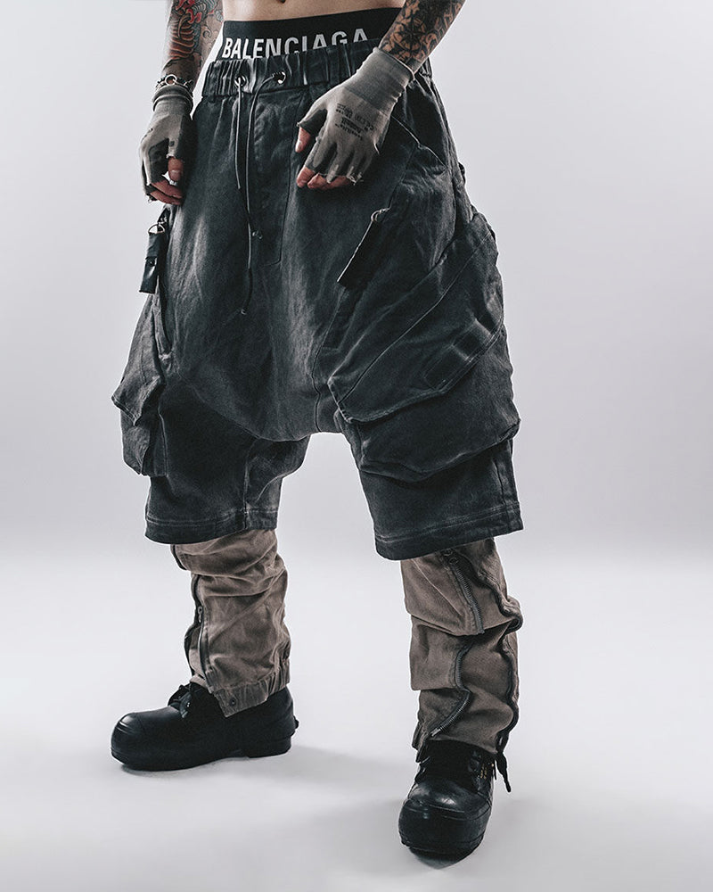 Void-Walker Extreme Drop-Crotch Cargo Shorts