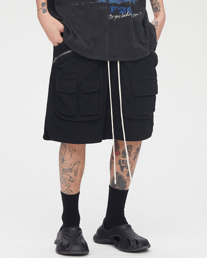 Utility Zip-Pocket Cargo Shorts