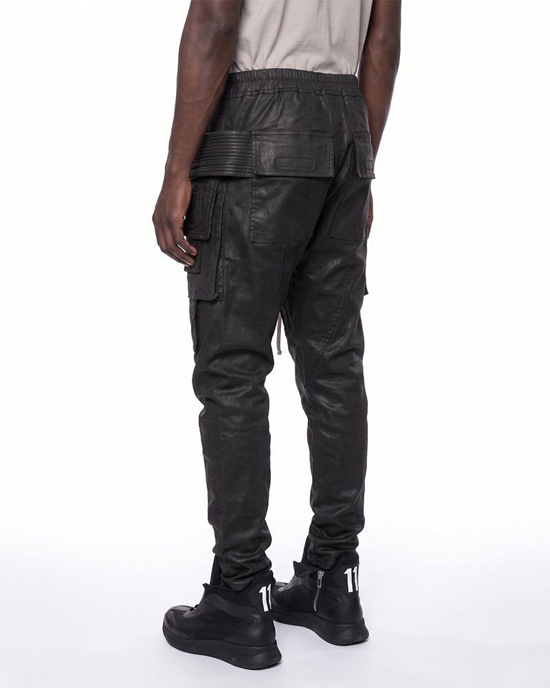 Waxed Multi‑Pocket Deconstructed Utility Cargo Pants