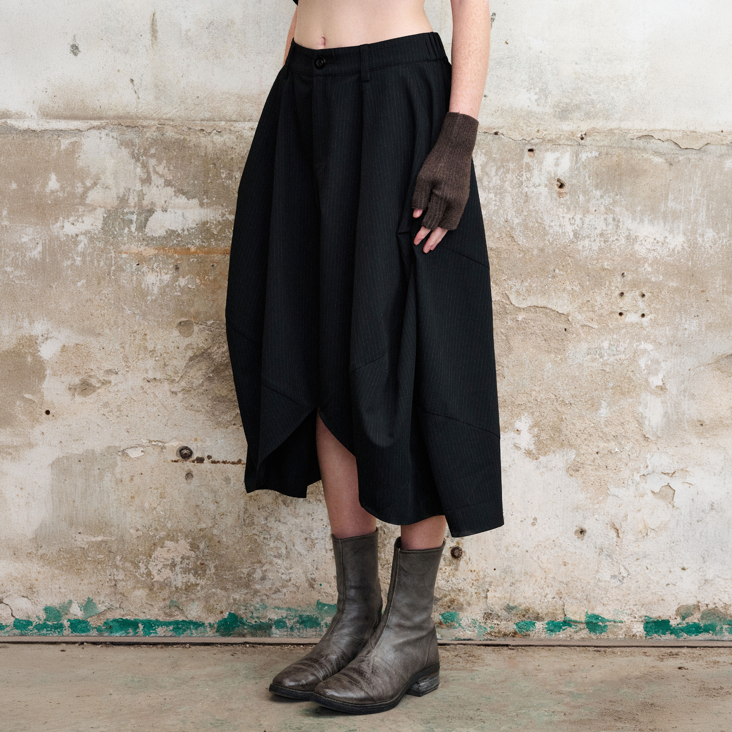 Pinstripe Balloon Skort Pants