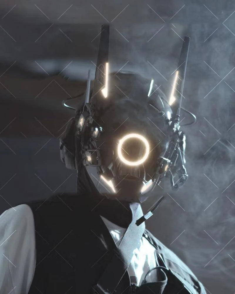 Futuristic LED Cyberpunk Helmet Mask