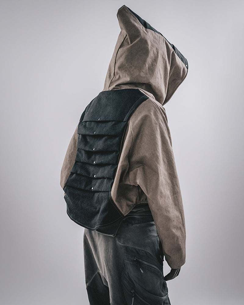 Post-Apocalyptic Hooded Cropped Utility Jacket