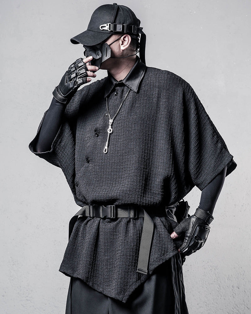 Techwear Asymmetric Batwing Sleeve Shirt