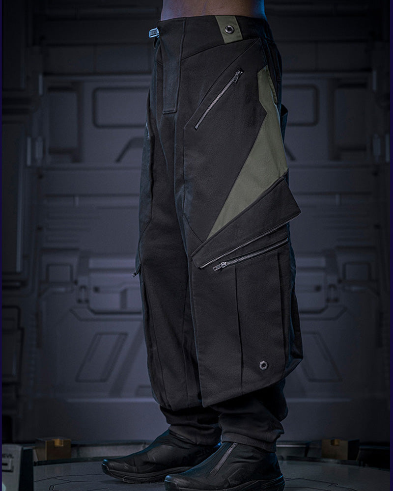 Cyberpunk Outfits Multi-Pocket Stacked Cargo Pants