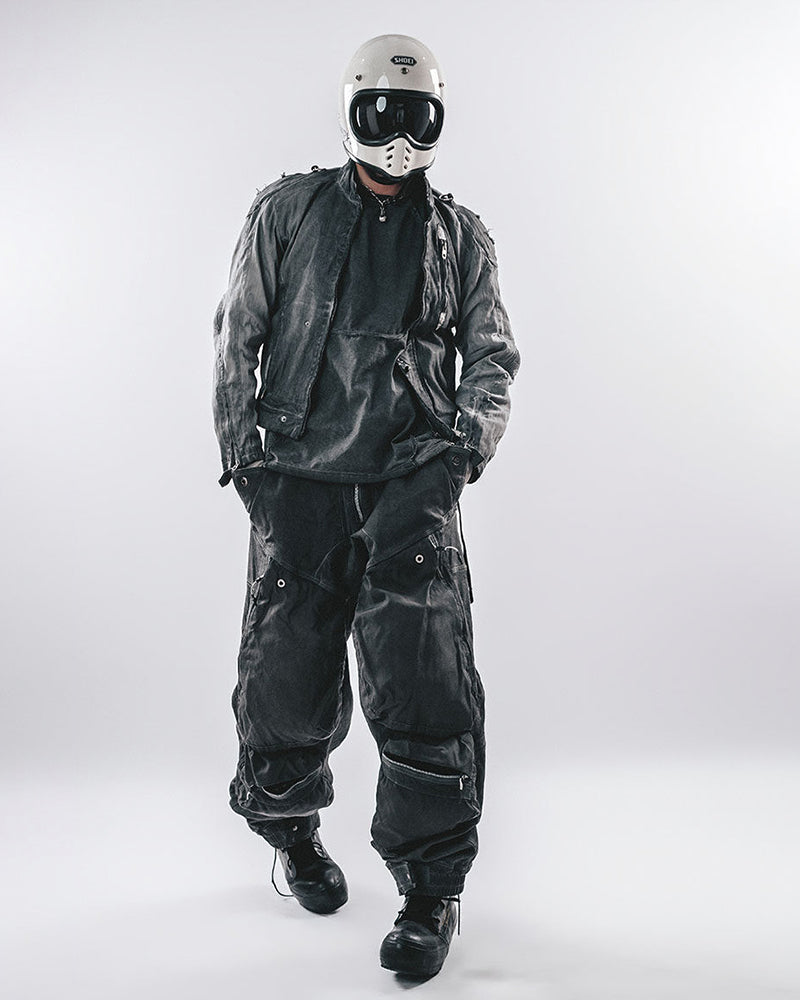Urban Decay Distressed Zip-Up mecha Jacket