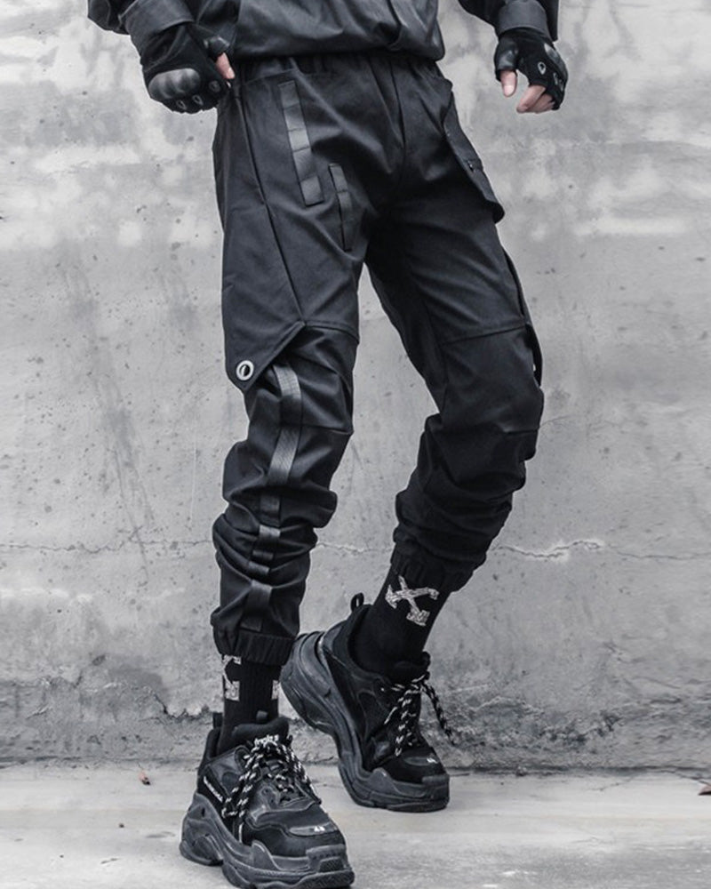 Samurai Functional Patchwork Black Cargo Pants