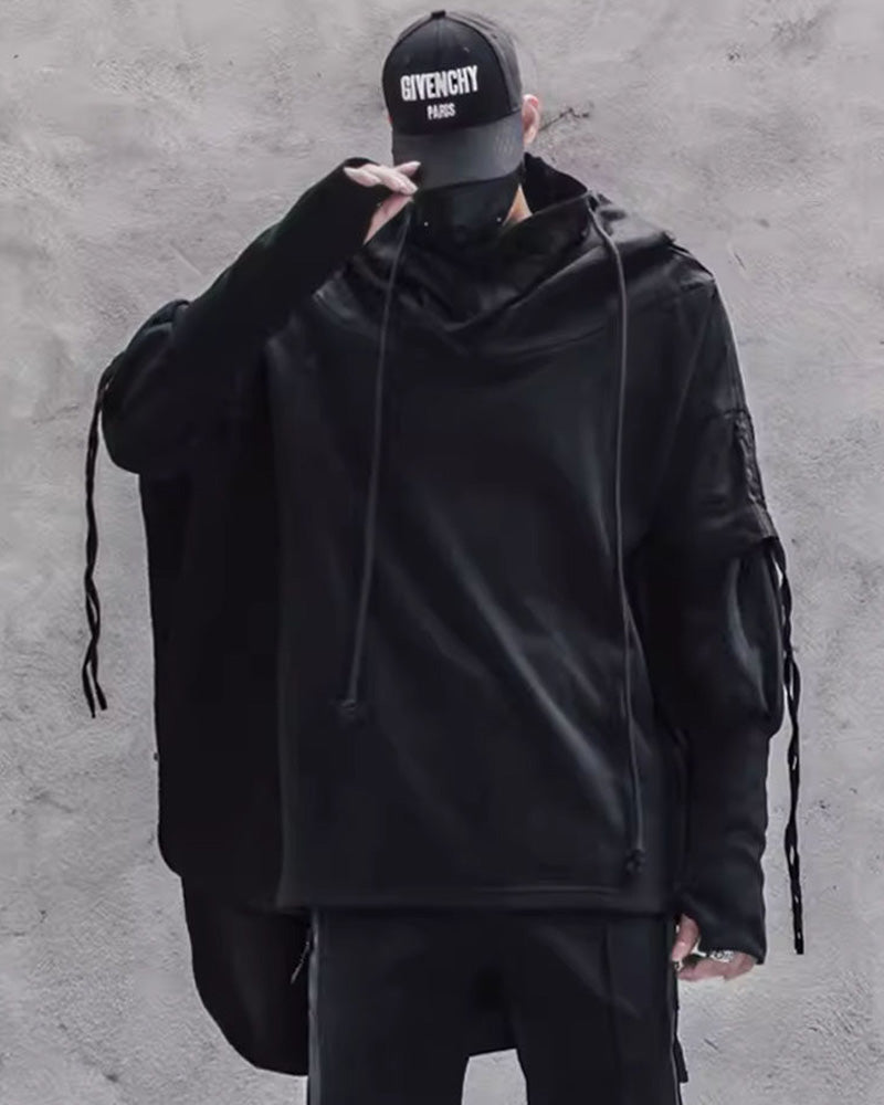 Futuristic Streetwear Ninja Cape Hoodie