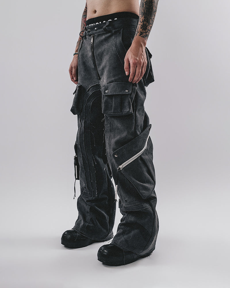 Obsidian Armored Multi-Zip Cargo Pants