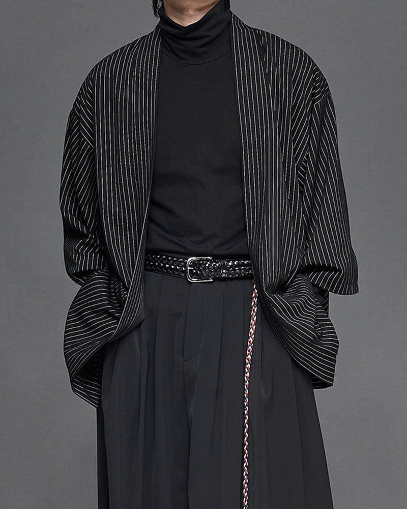 Modern Japanese Pinstripe Kimono Jacket