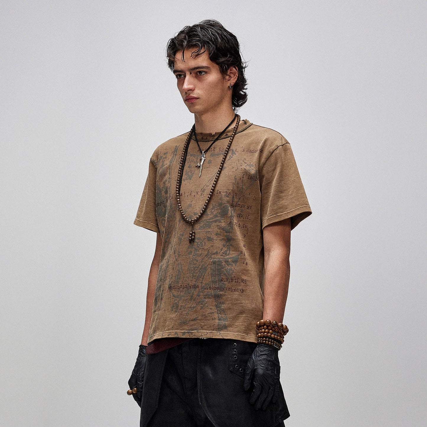 X-Silhouette Distressed Graphic T-Shirt