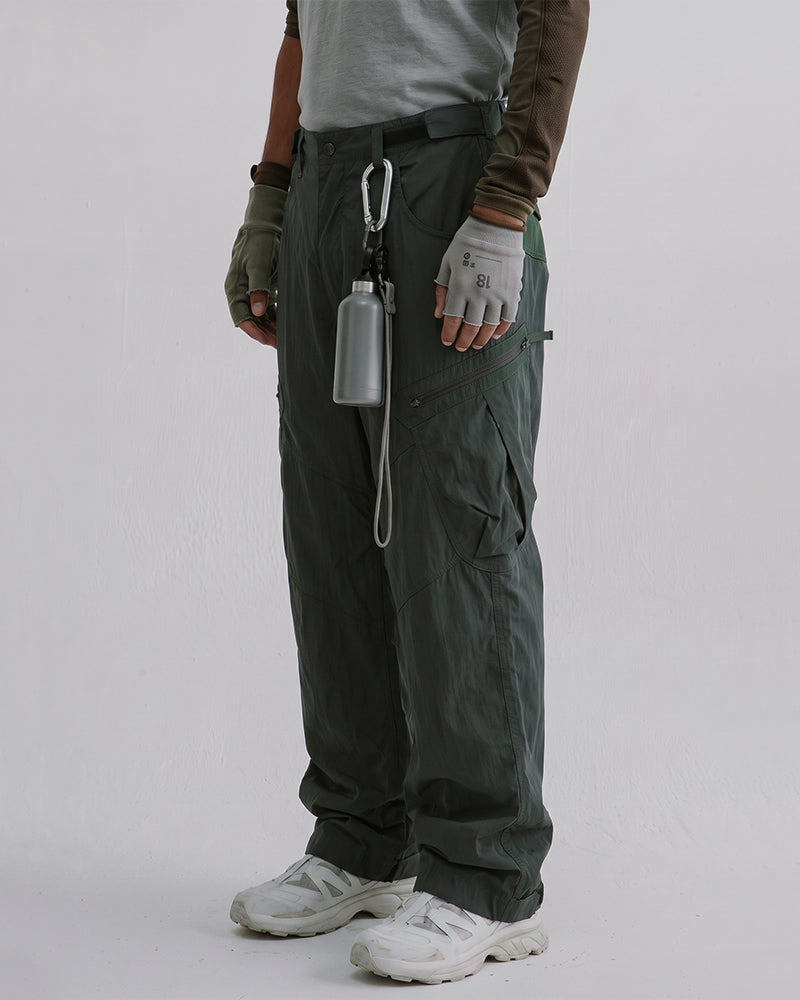 Distressed Patchwork Zippered Pocket Cargo Pants