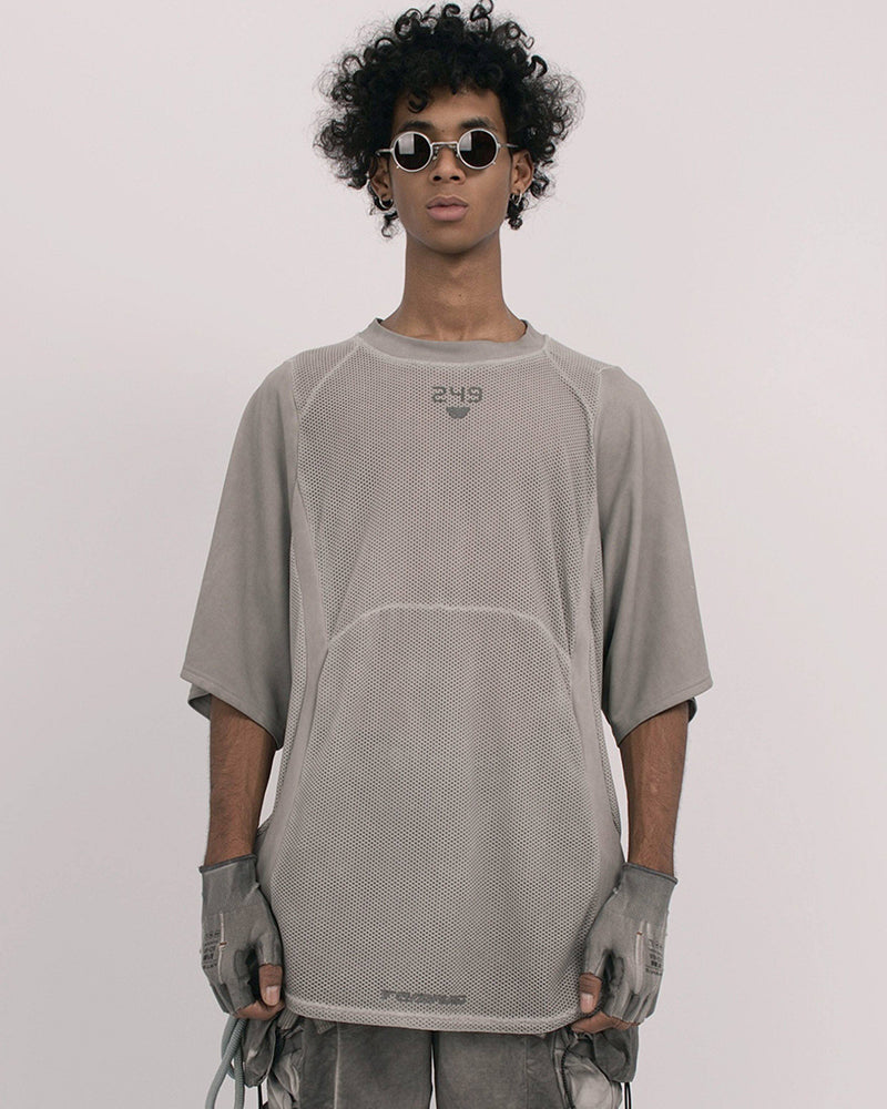 Techwear Mesh Panel Short-Sleeve T-Shirt