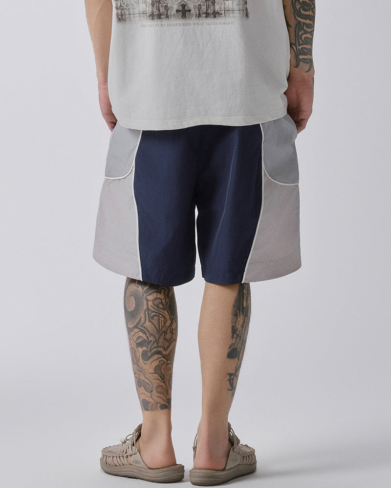 Color-Block Panel Track Shorts