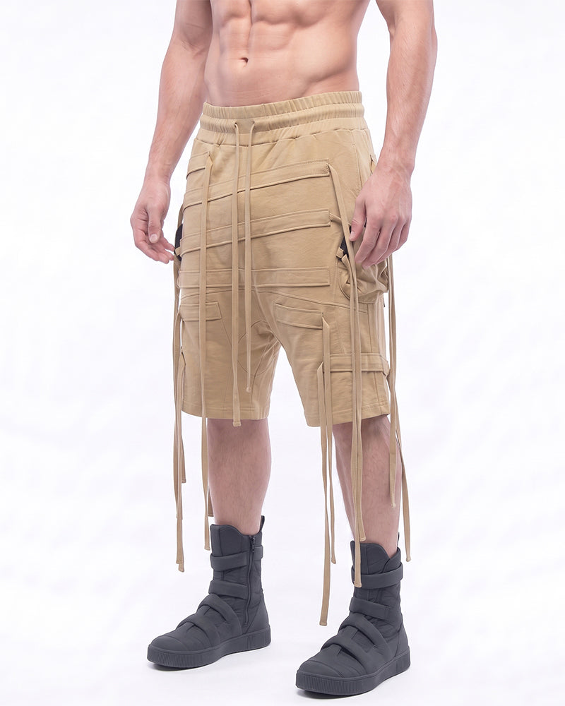 Post‑Apocalyptic Asymmetric Ribbon Shorts