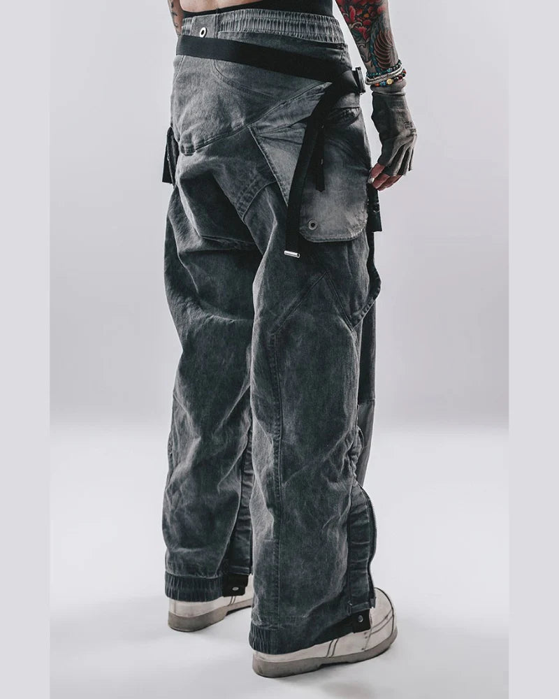 Post-Apocalyptic Wear Multi-Pocket Zipper Cargo Pants