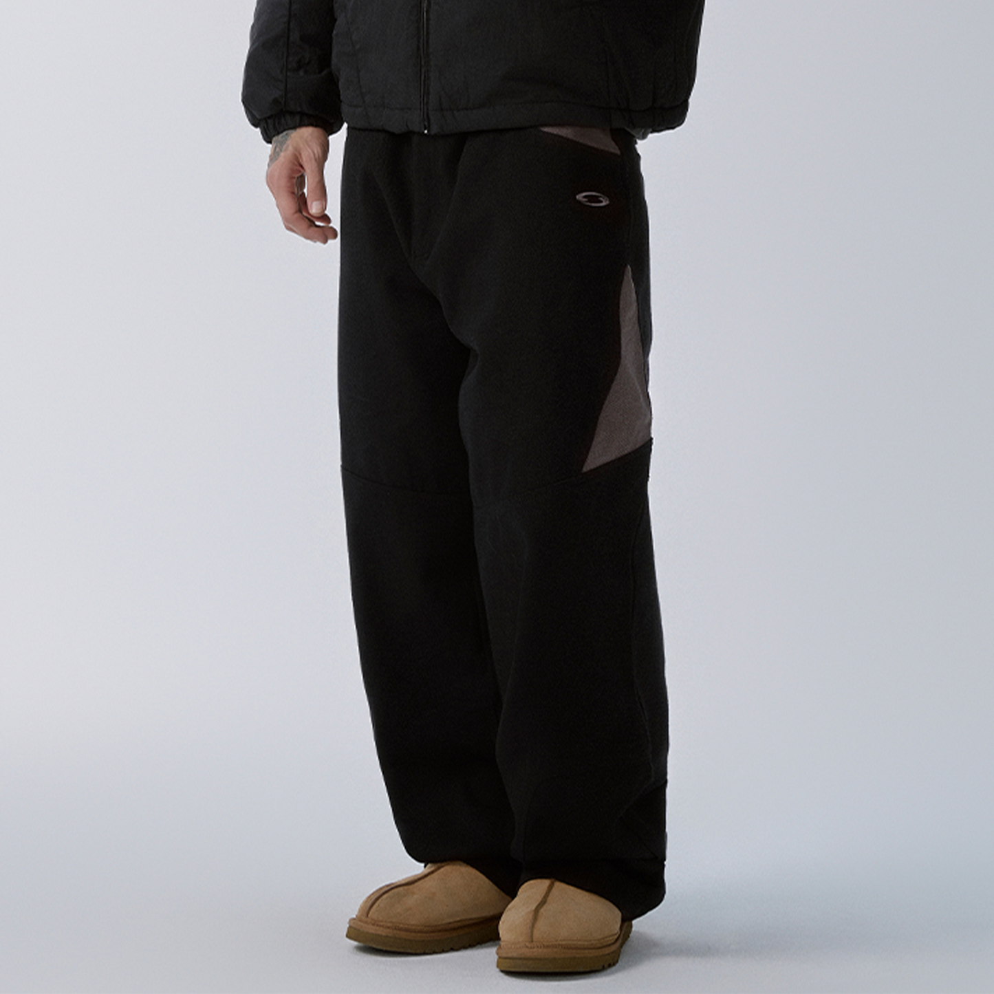 Paneled Contrast Embroidered LOGO Pants