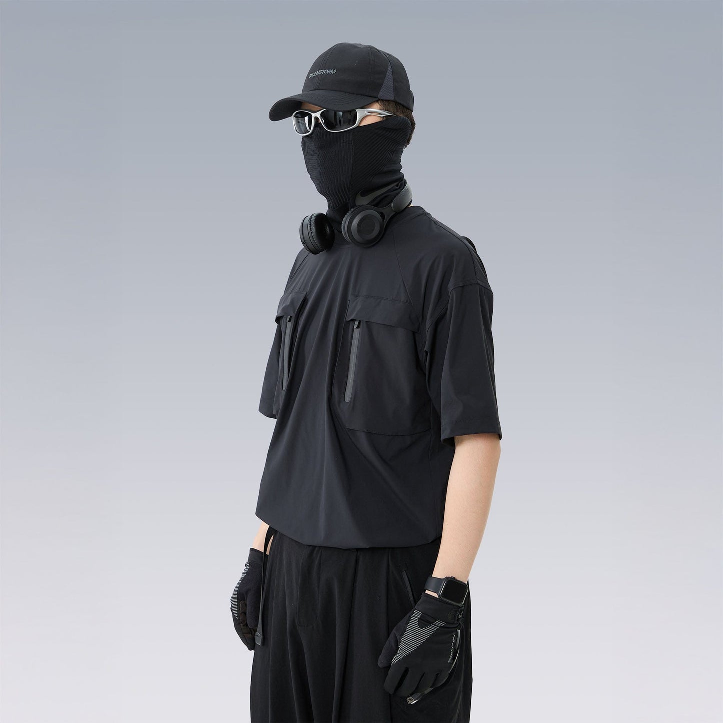 Tactical Mesh-Back Zip Pocket T-Shirt