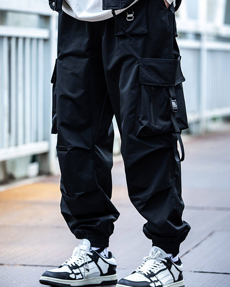 Functional Pocket Ribbon Cargo Pants
