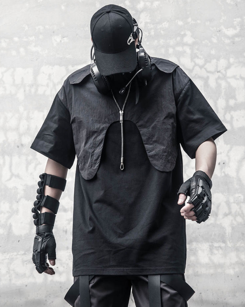 Tactical Cape Overlay Techwear T-Shirt