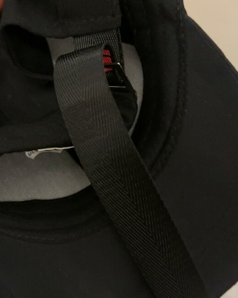 Techwear Long Strap Warning Print Baseball Cap