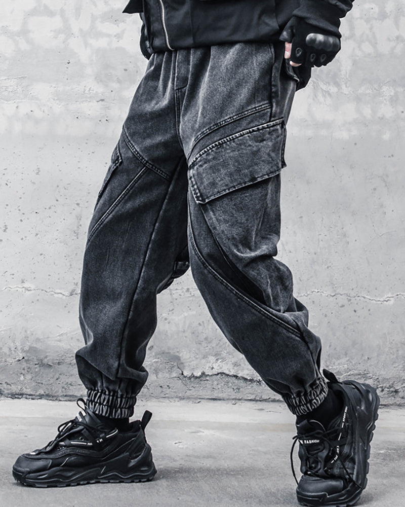 Streetwear Loose Black Denim Jeans