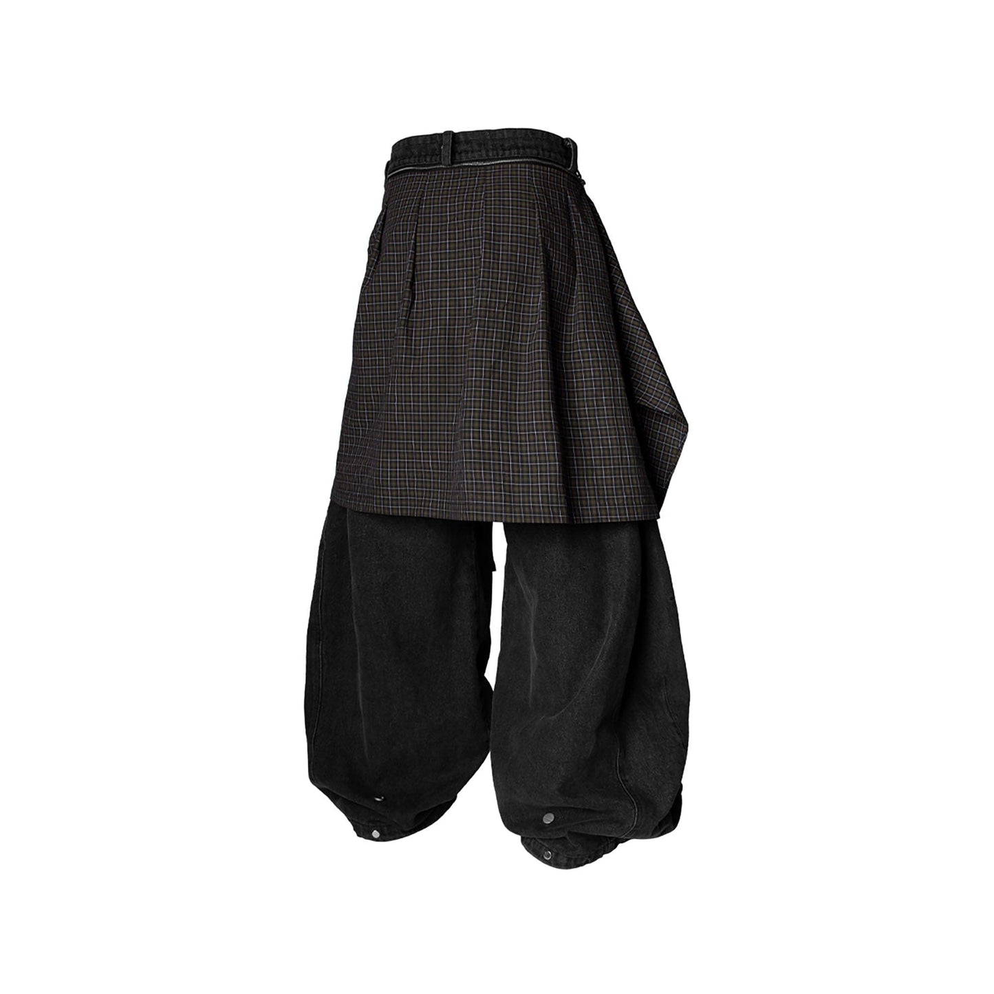 Detachable Drape Drawstring Baggy Jeans Black