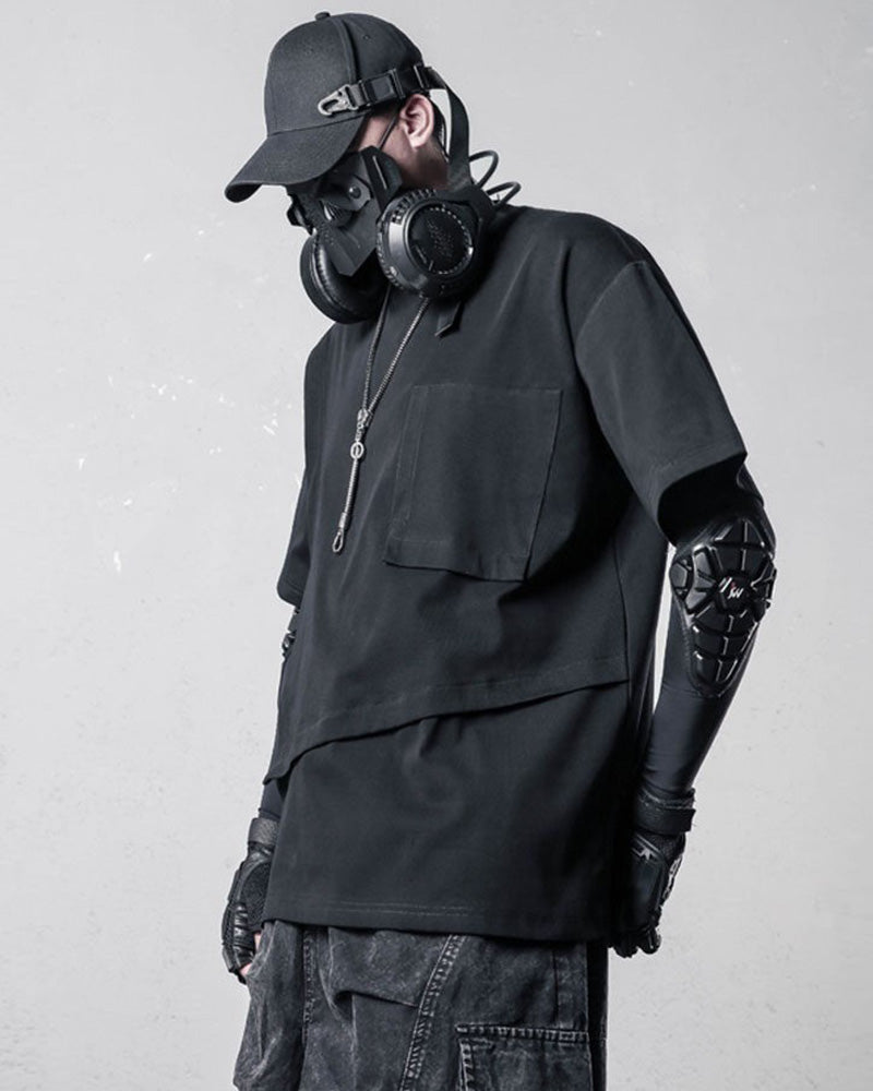 Techwear Utility Patch Pocket Layered T-Shirt
