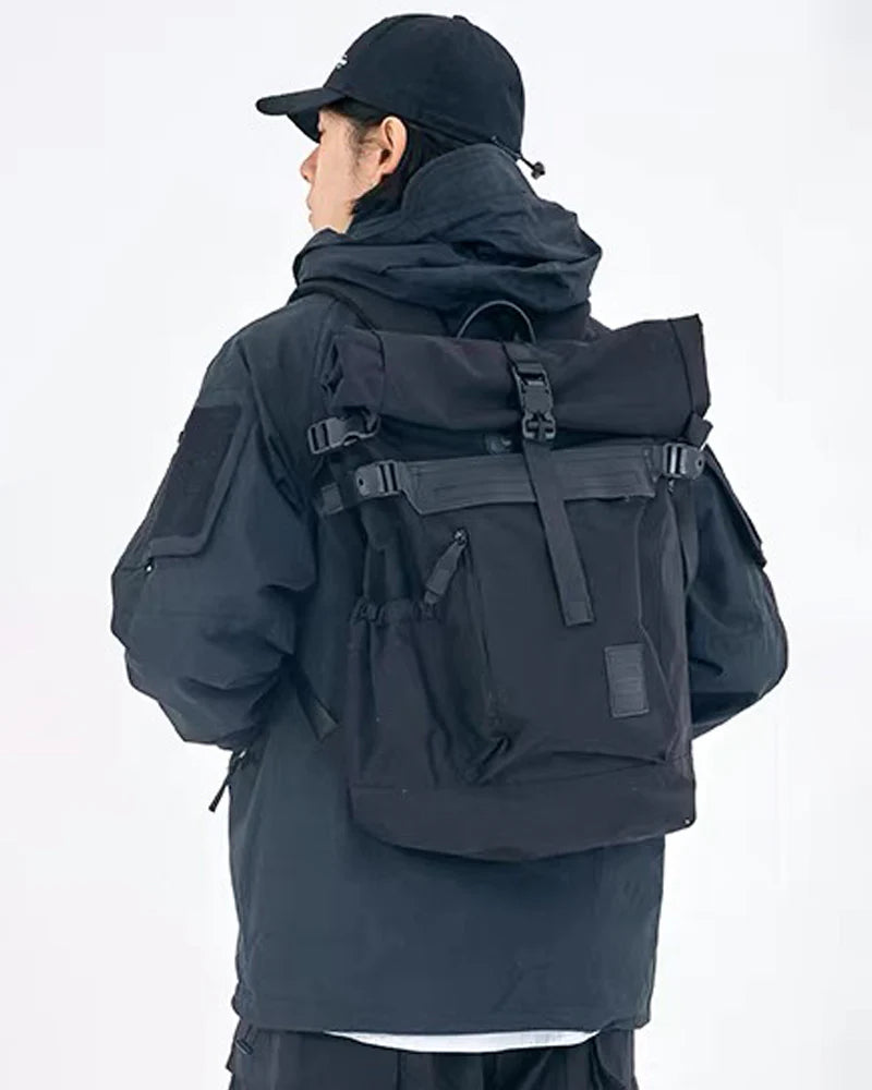 Techwear Roll-Top Tactical Backpack