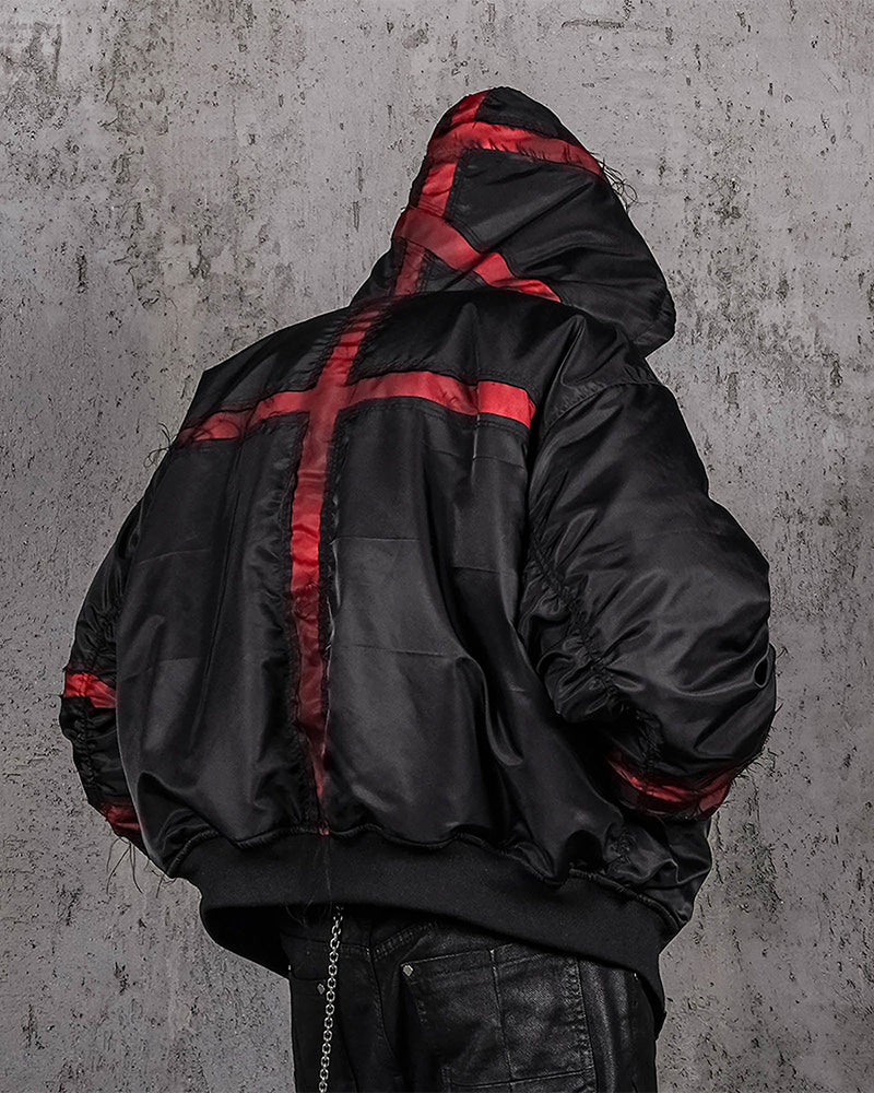 Distressed Bondage MA-1 Jacket Red