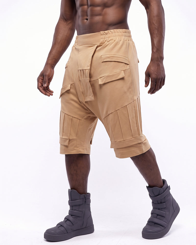 Wasteland Pleated Drop-Crotch Shorts