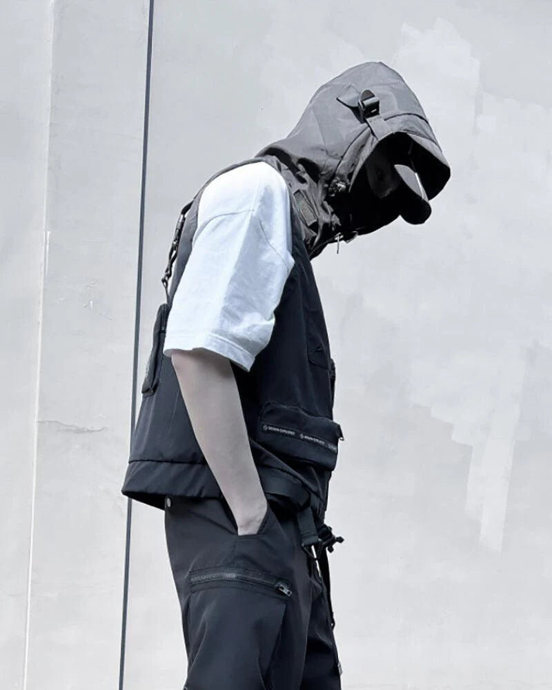 Functional Multi-Pocket Cargo Hooded Vest