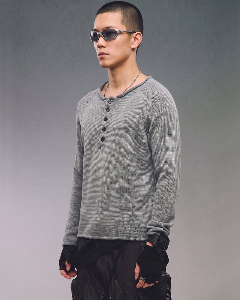Wasteland Minimal Button Knit Sweater
