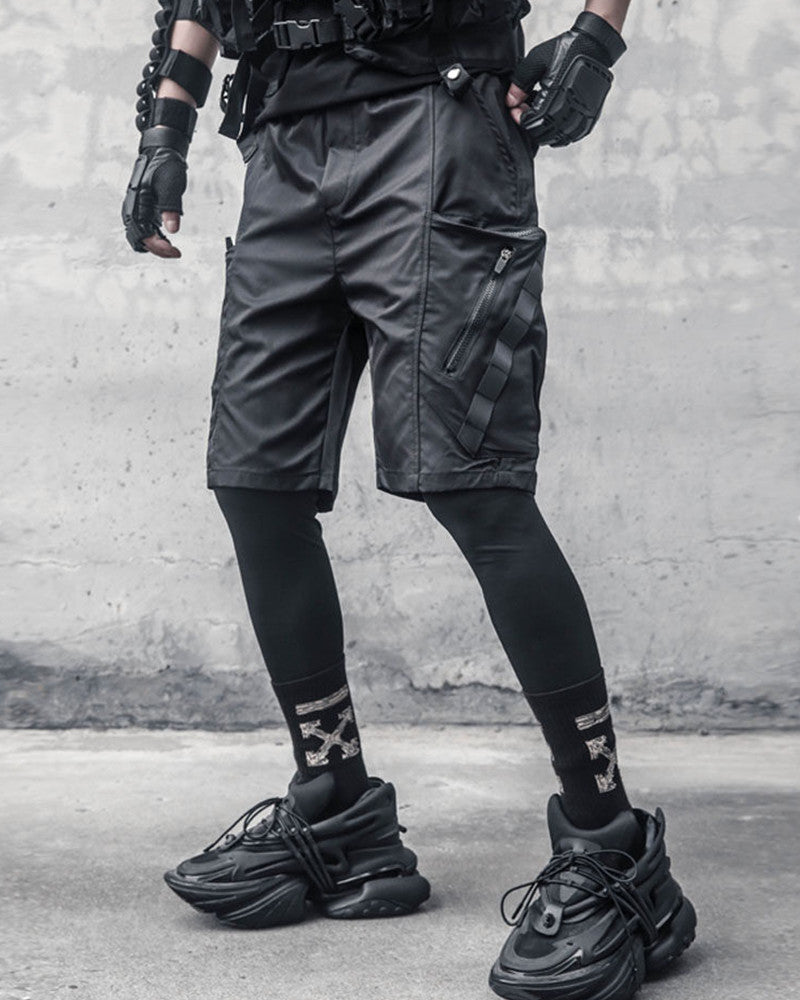 Techwear Utility Zipper Cargo Shorts