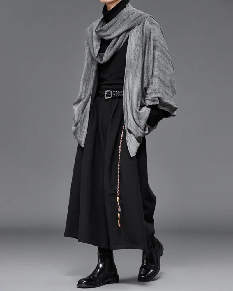 Japanese-Style Mid-Length Unisex Linen Cardigan