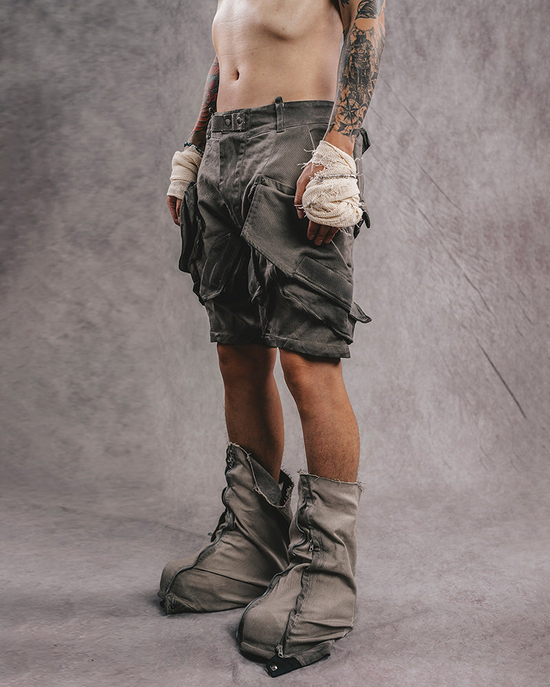 Wasteland Drop-Crotch Tactical Cargo Shorts