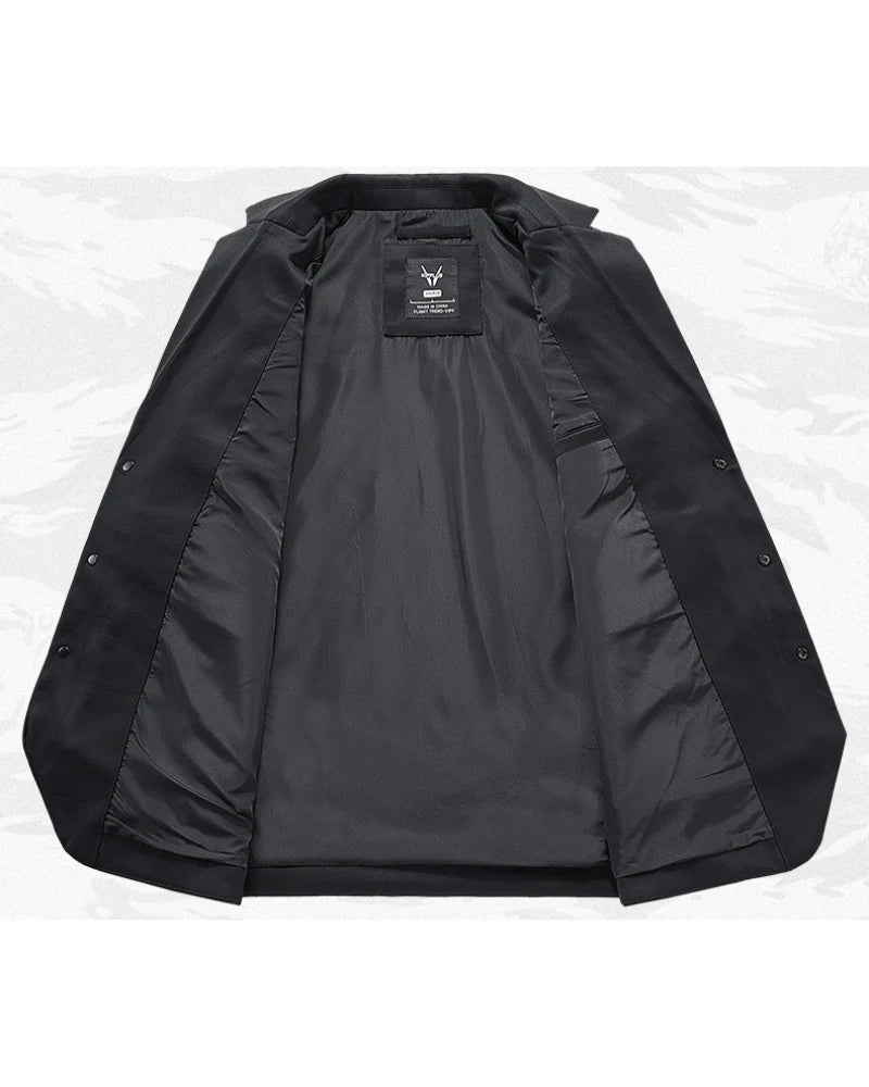 Functional Multi-Pocket Utility Blazer Jacket