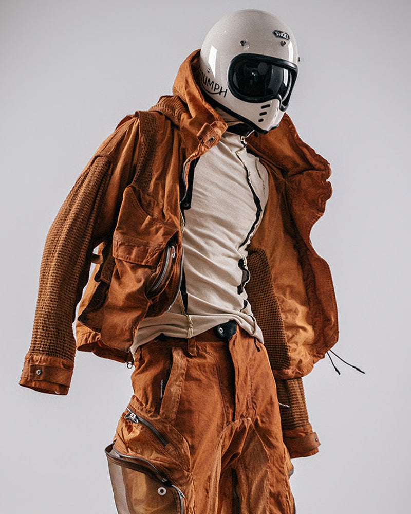 Post-Apocalyptic Dune Wasteland Techwear Flight Jacket