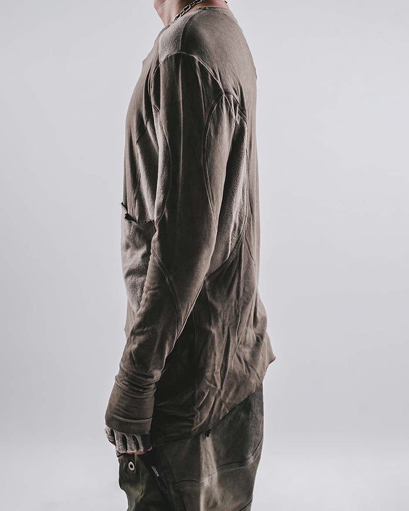 Post-Apocalyptic Oil-Washed Deconstructed Long-Sleeve Tee