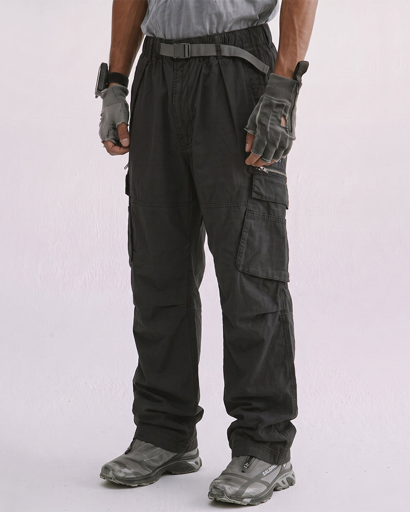 Zippered Multi‑Pocket Cargo Pants