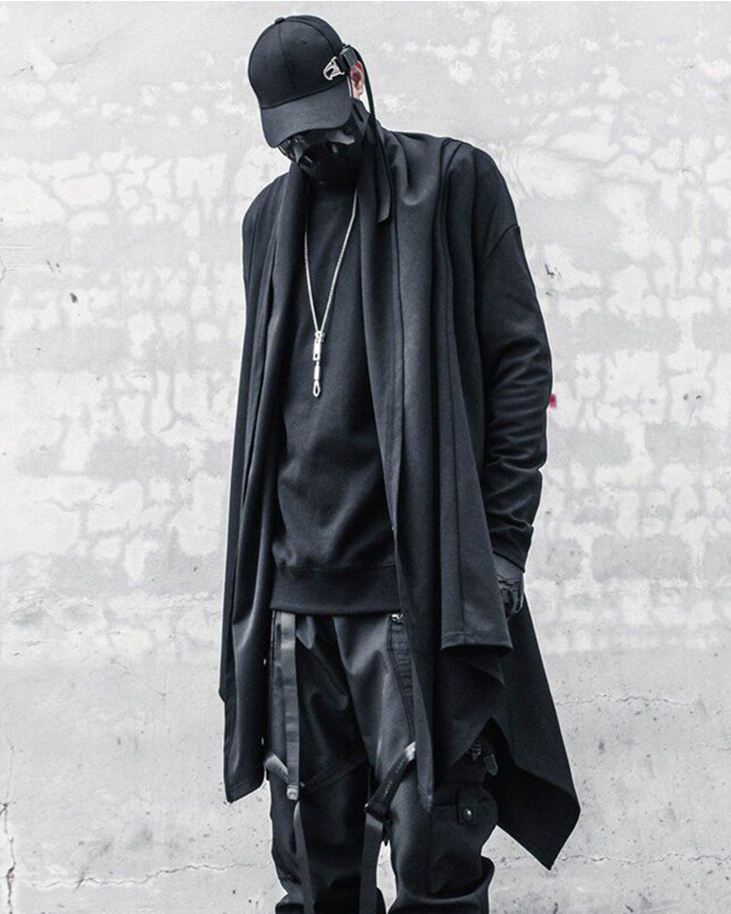 Gothic Darkwear Mid-Length Cardigan Coat