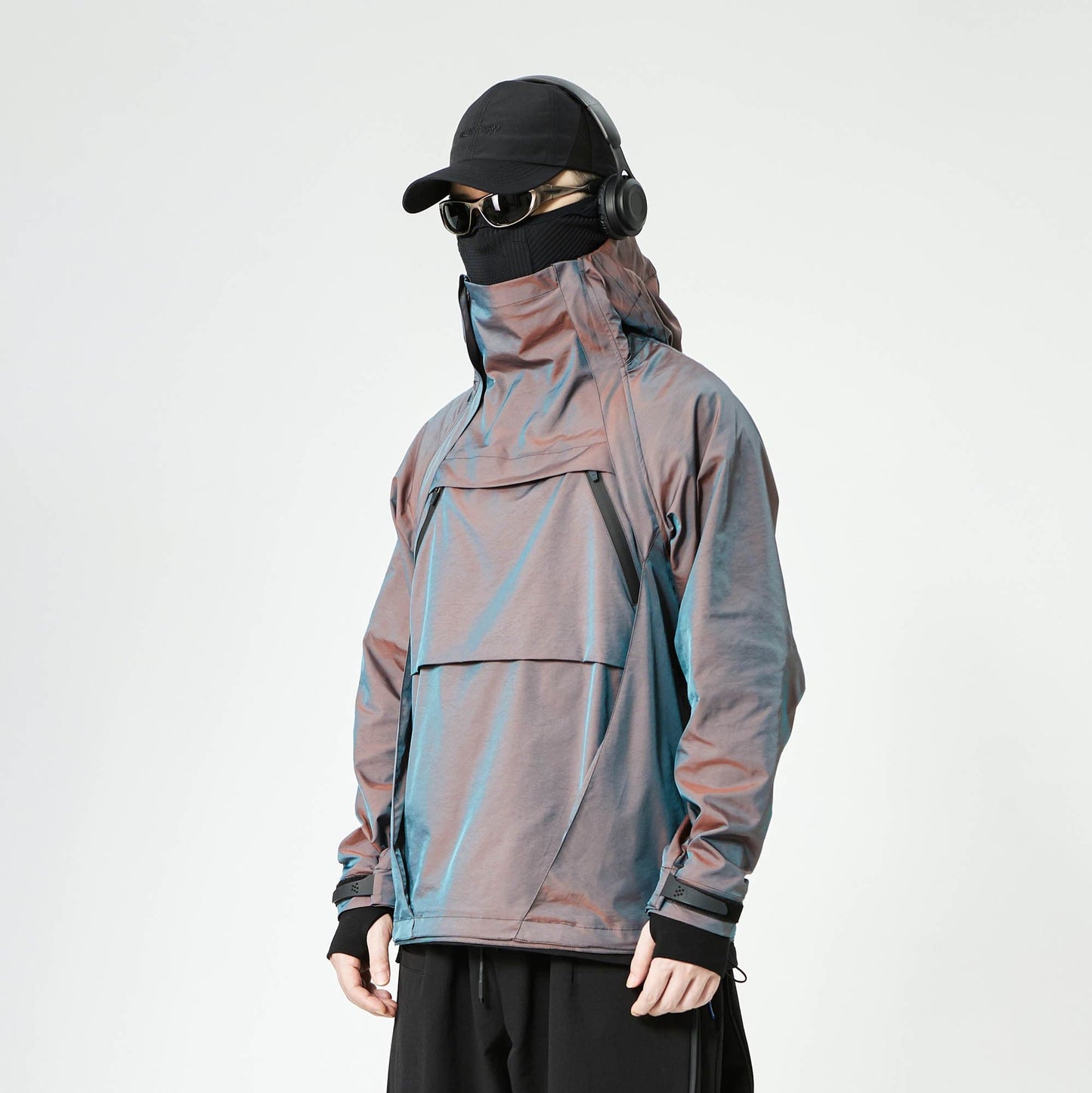 Gradient Hooded Pullover Windbreaker