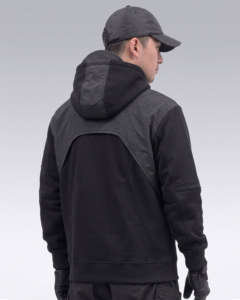 Functional Multi-Pockets Patchwork Hoodie