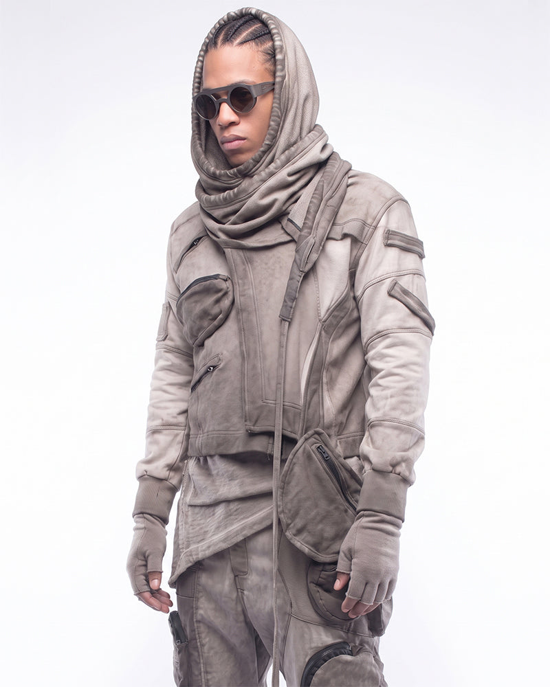 Post-Apocalyptic Asymmetric Dirty Dye Hoodie
