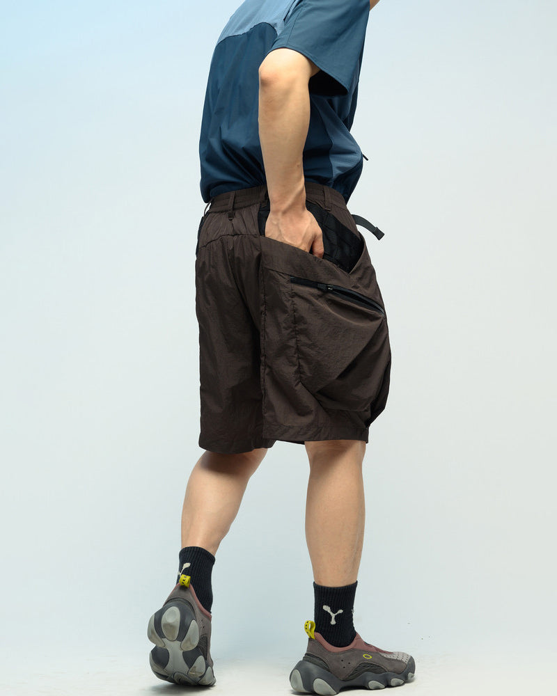 Metallic Honeycomb-Pocket Quick-Dry Water-Repellent Shorts