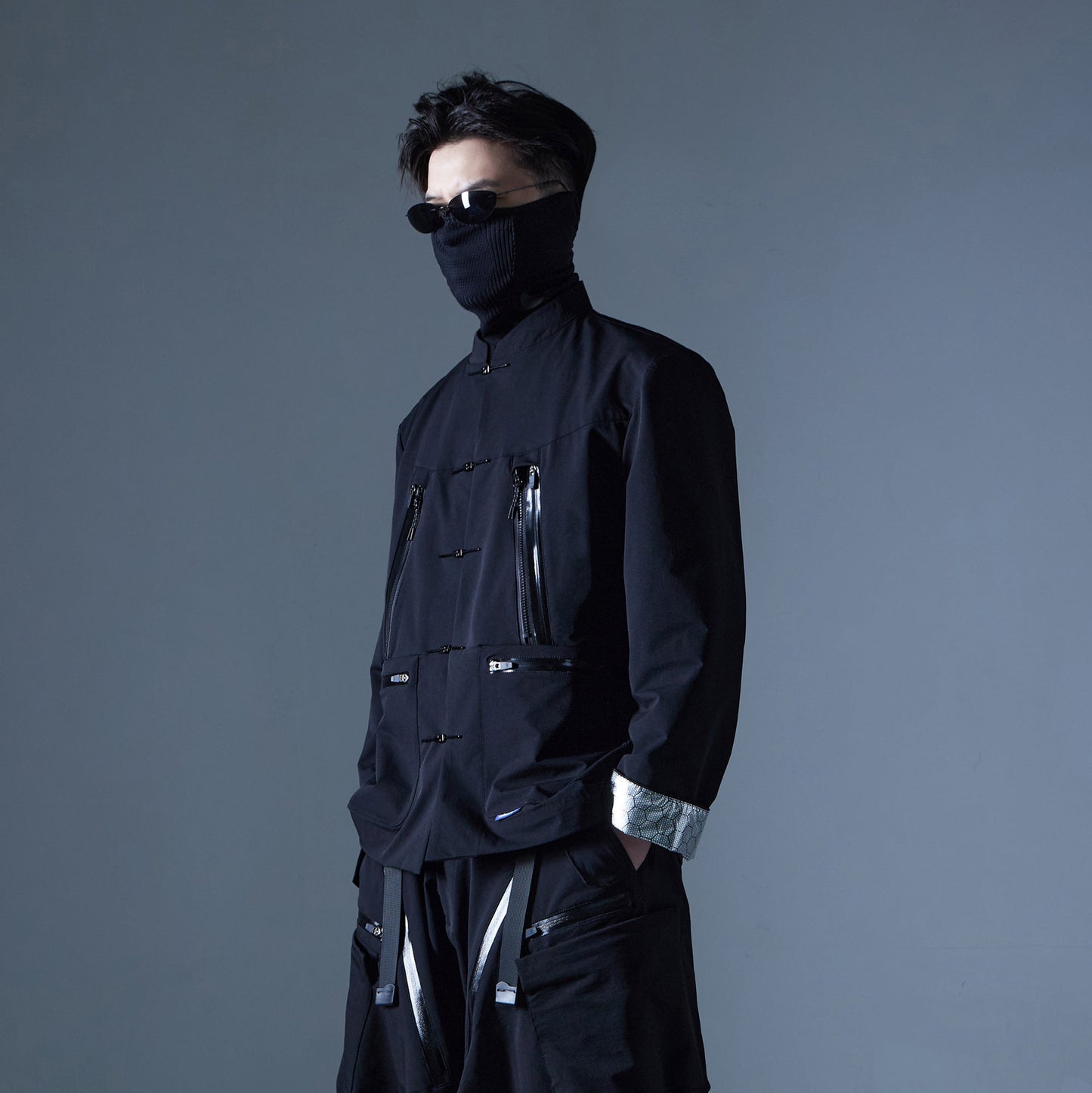 Multi-Pockets Mandarin Waterproof Jacket