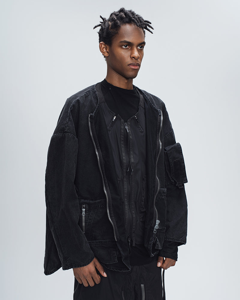 Waist-cinching Multi-Pocket Utility Jacket