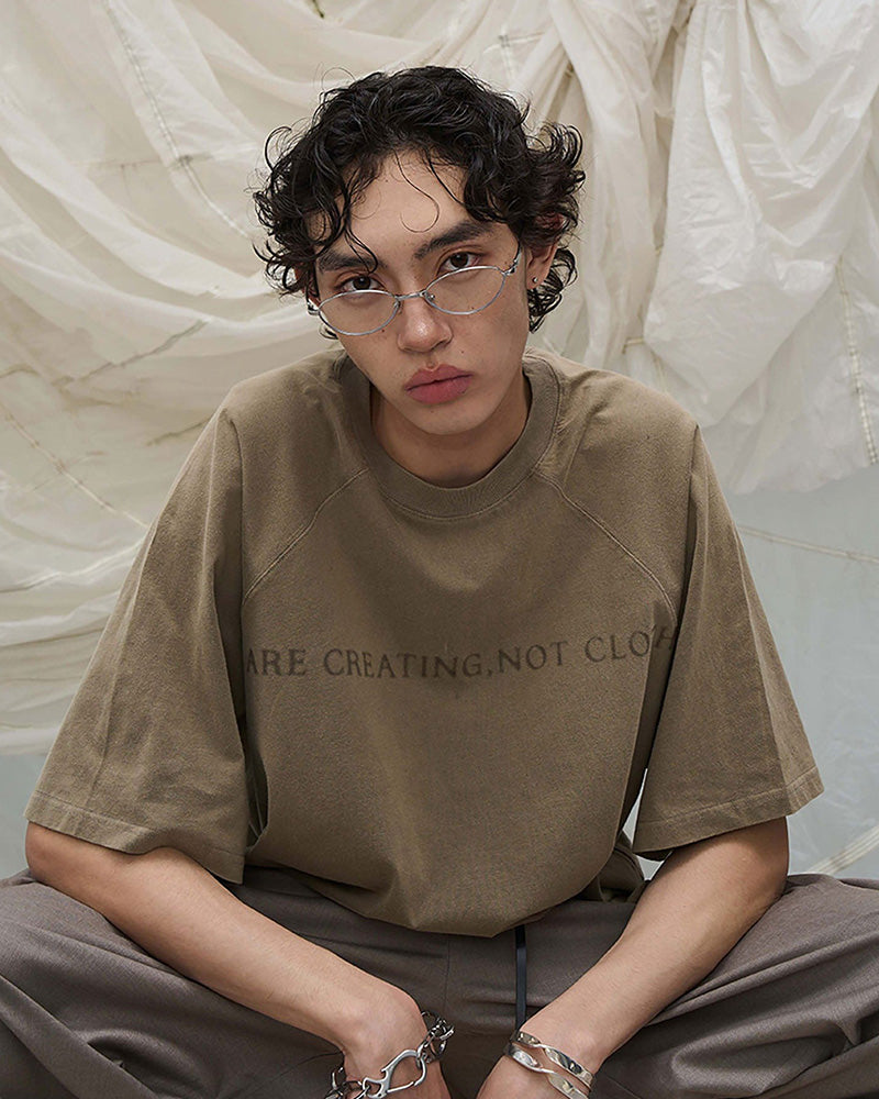Washed Spliced Raglan T-Shirt