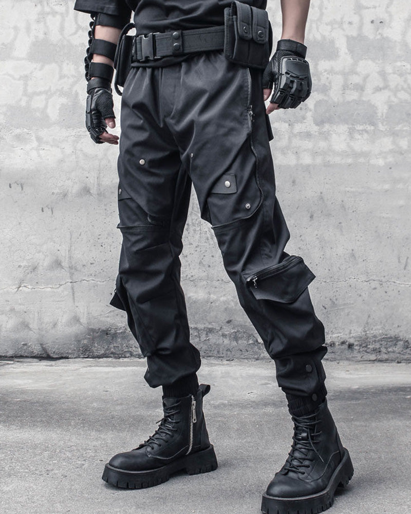 Functional Multi-Zip Large Pockets Cargo Pants