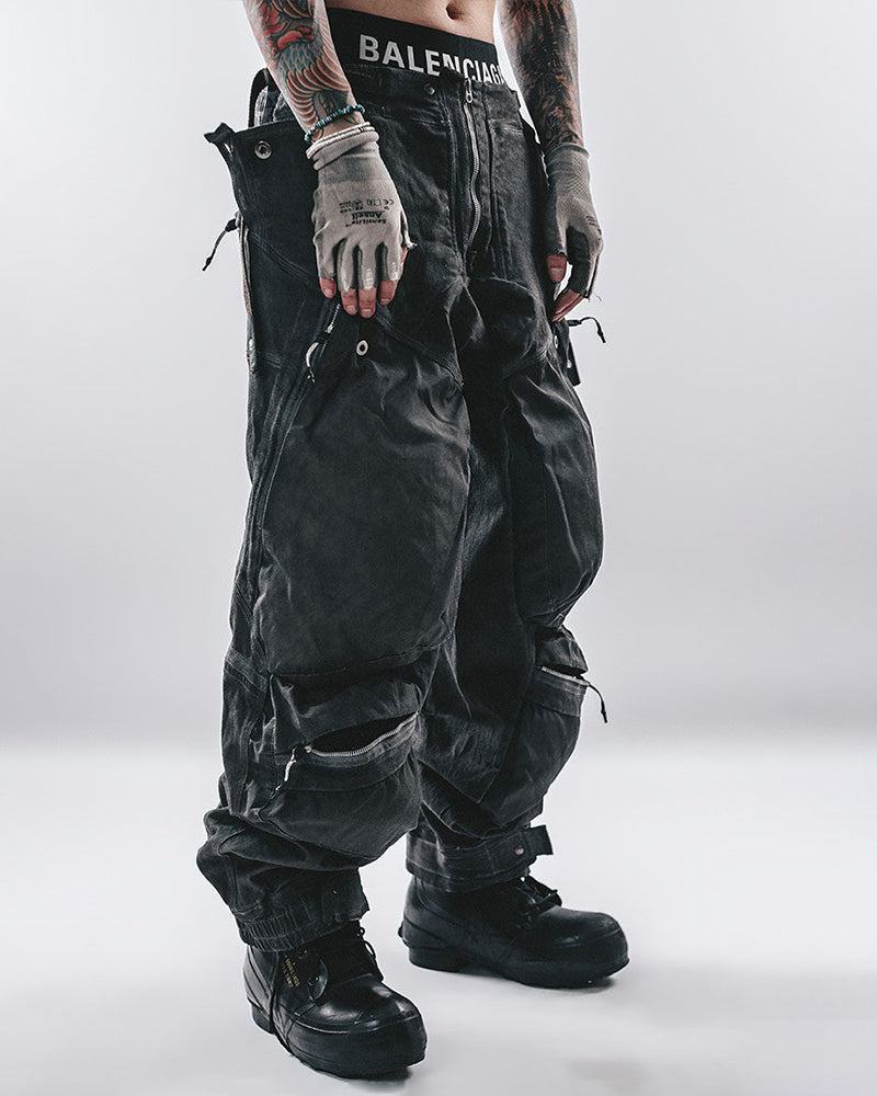 Washed 3D-Panel Cuffed Wasteland Cargo Pants