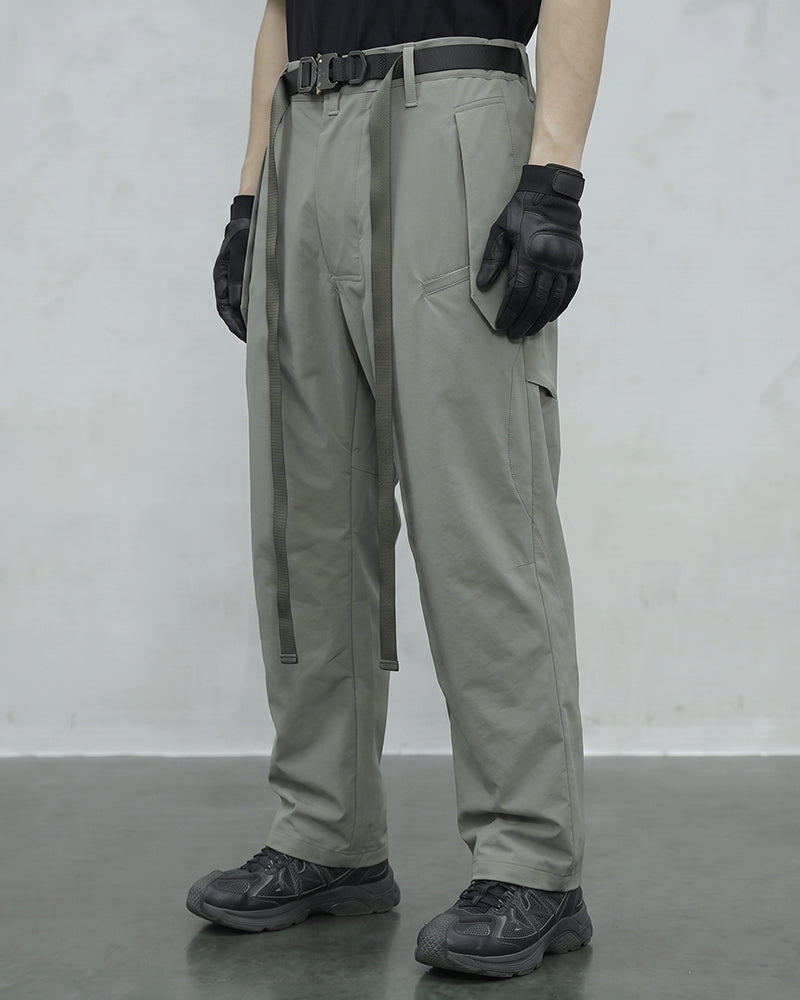 Water-Repellent Straight-Leg Samurai Techwear Pants